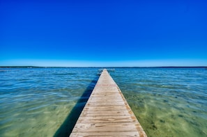 Public dock at Samoset Beach only a four minute walk from the cottage!