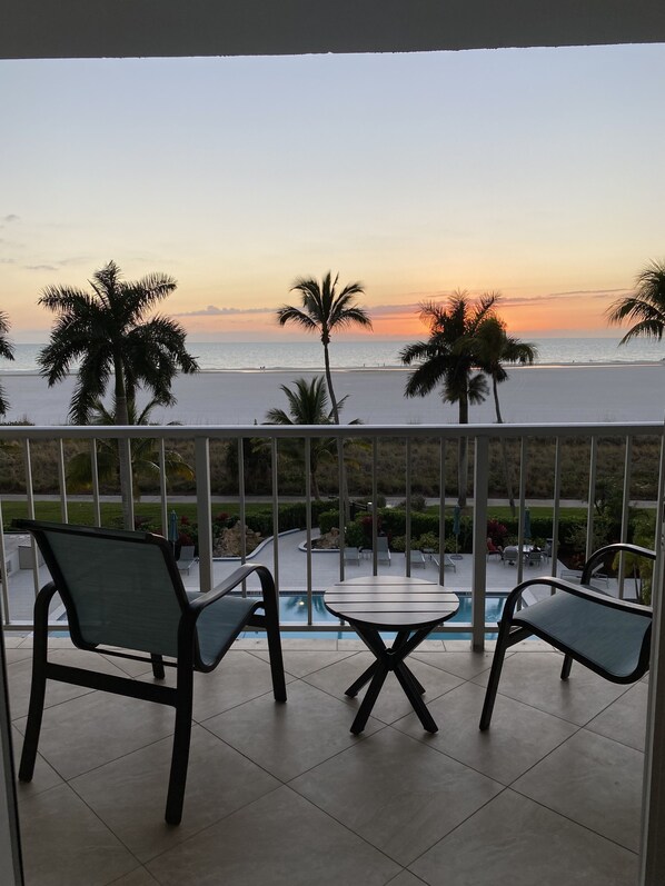 Sitting on our gulf balcony
