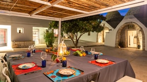 Outdoor banquet area