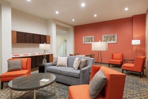 Stylish lobby with 24/7 front desk available