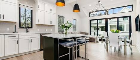 Kitchen/Living room with amazing natural light