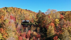 The house sits high on a ridge with beautiful views 