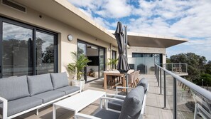 Spacious Balcony with outdoor living, dining and BBQ