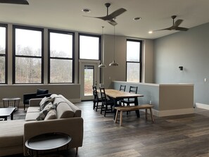 open living/dining area on Casselman River side