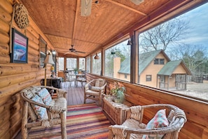 Screened-In Porch | 1st Floor | 2-Story Cabin