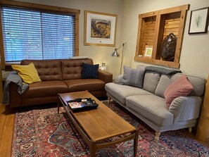 Comfy new couches. New hardwood throughout.
