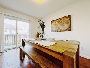 Large dining area for the whole group to enjoy all your home cooked meals. 