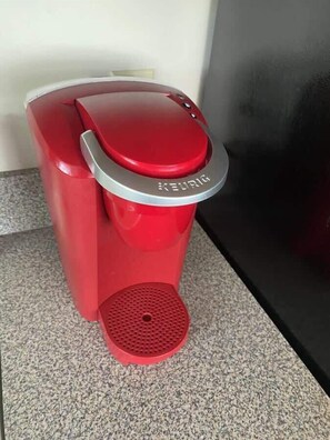 Enjoy a cup of coffee- Keurig is available for you to use