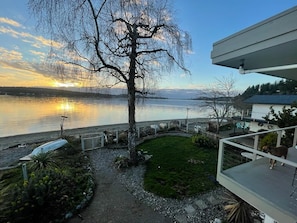 Panoramic balcony view of the Olympic Mountains