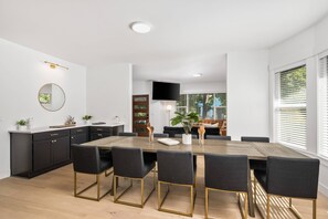 Dining table with ample seating for 10.