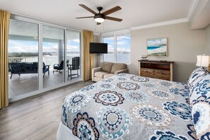 MASTER BEDROOM:  NEW BED, TV, FAN, MATTRESS, & BEDDING!