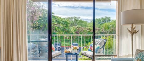 Seating for two on your private lanai