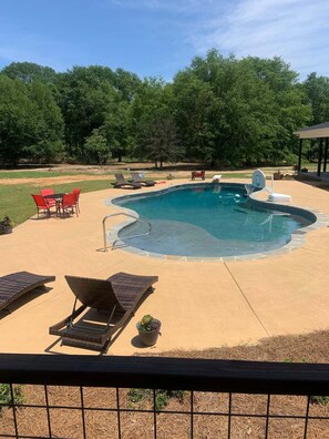 The pool is a shared area with our family. 