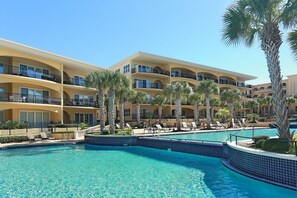 Adagio G304 overlooking 8000 square foot pools