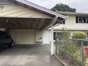 Guest covered carport outside of unity entry