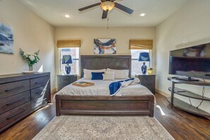 Super master suite with oversized walk-in closet with Elfa built-ins.