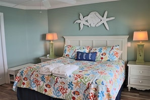 Lower level oceanfront bedroom with King
