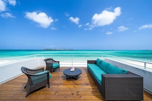 Our 2nd floor deck with sweeping unobstructed beach views