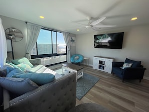 Living room with view of the ocean