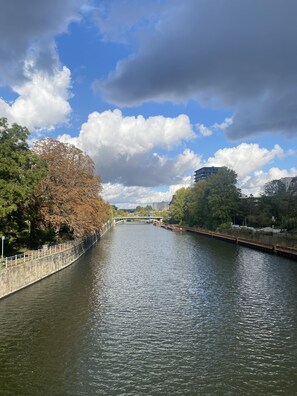 The river Spree - just a 2 minute walk away