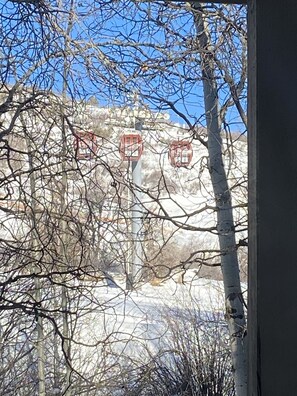 Frostwood Gondola running outside the Master window