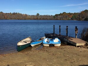 3 person canoe, 2 person kayak and 4-5 person peddle boat 