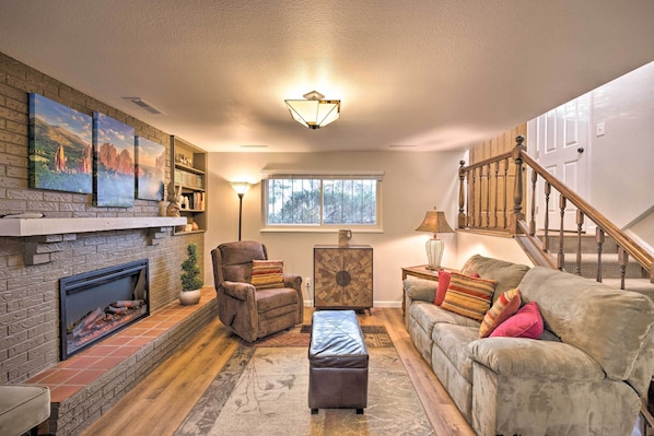 Colorado Springs Vacation Rental | 2BR | 1BA | Stairs to Access | 850 Sq Ft