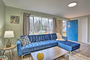 Living Room | 3 Exterior Security Cameras | Single-Story Interior