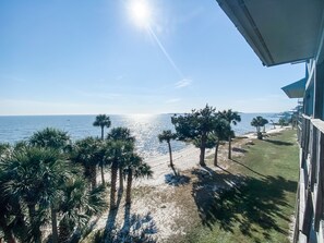Morning view from the patio. Watch the sun moving across the waters. 