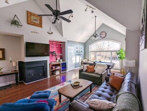 A view of the living room from the hallway. Can you picture your family relaxing here?