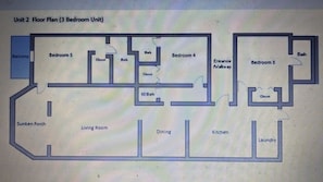 Floor Plan for the 3-Bedroom Unit