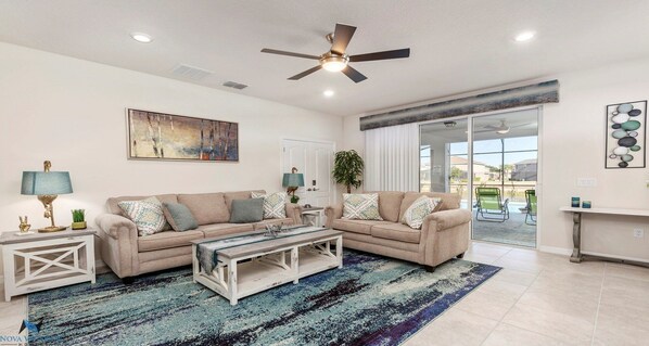 Invite friends & relax: comfy couches await.