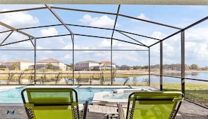 Tan skin and wet feet in a luxurious pool and spa!