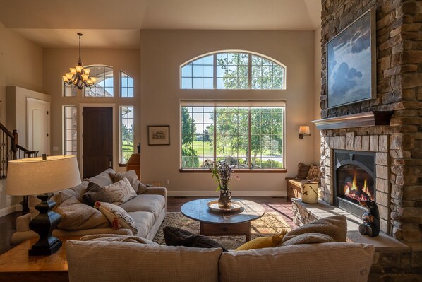 Living Room with view of Village Greens