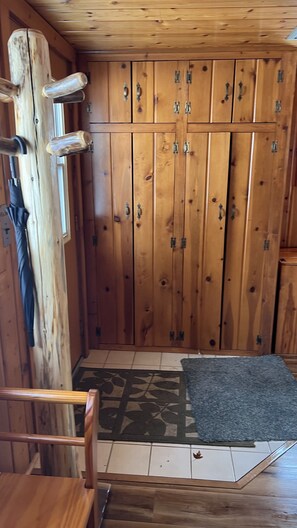 Back entry door. Mud room. Laundry area. Counter/Stools 