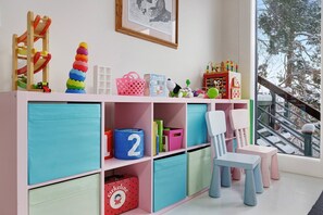 Play area with toys for toddlers 