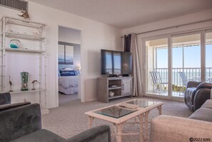 Comfy accommodations including a large screen TV
