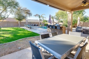 Backyard | Covered Patio | Outdoor Dining | BBQ Area | Private Pool