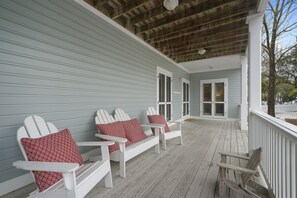 OPEN AIR, LARGE PORCH W SEATING, OVERLOOKING YARD