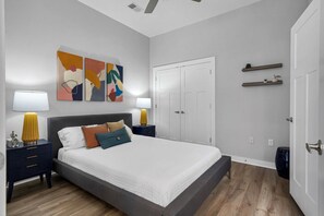 Bedroom 2- Queen bed with closet for storage. Extra linens, pillows, and towels provided. Air Mattress available.