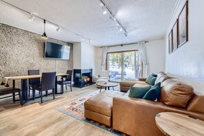 Wide Open and Un-Cramped with Tons of Seating and Lovely Forest View|Decorative Fireplace (no fires permitted)