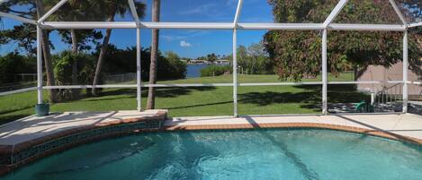 Swim overlooking the waters of the Intracoastal waterway leading to the Gulf of Mexico