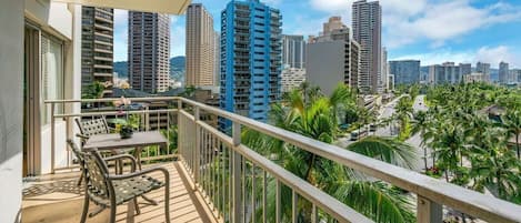 Enjoy city views from these balcony chairs