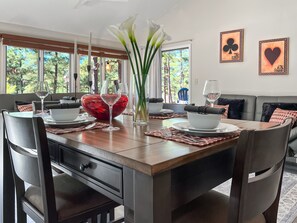 The dining table will comfortably seat 4 people