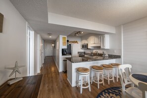 A fully stocked kitchen makes meal preparation a breeze.