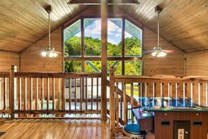 Looking out from the loft bedroom