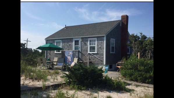 Our cottage sits at the end of a private road at a private beach. 