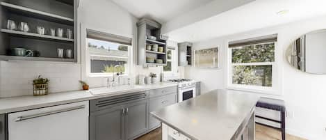 Lots of natural light in the kitchen area