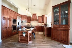 Fully stocked kitchen and more.