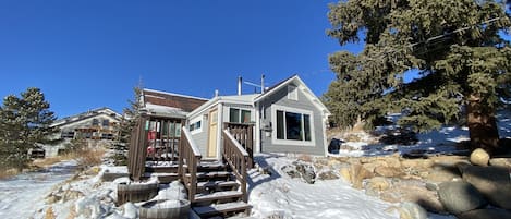 Our sweet cabin in January- bluebird day!